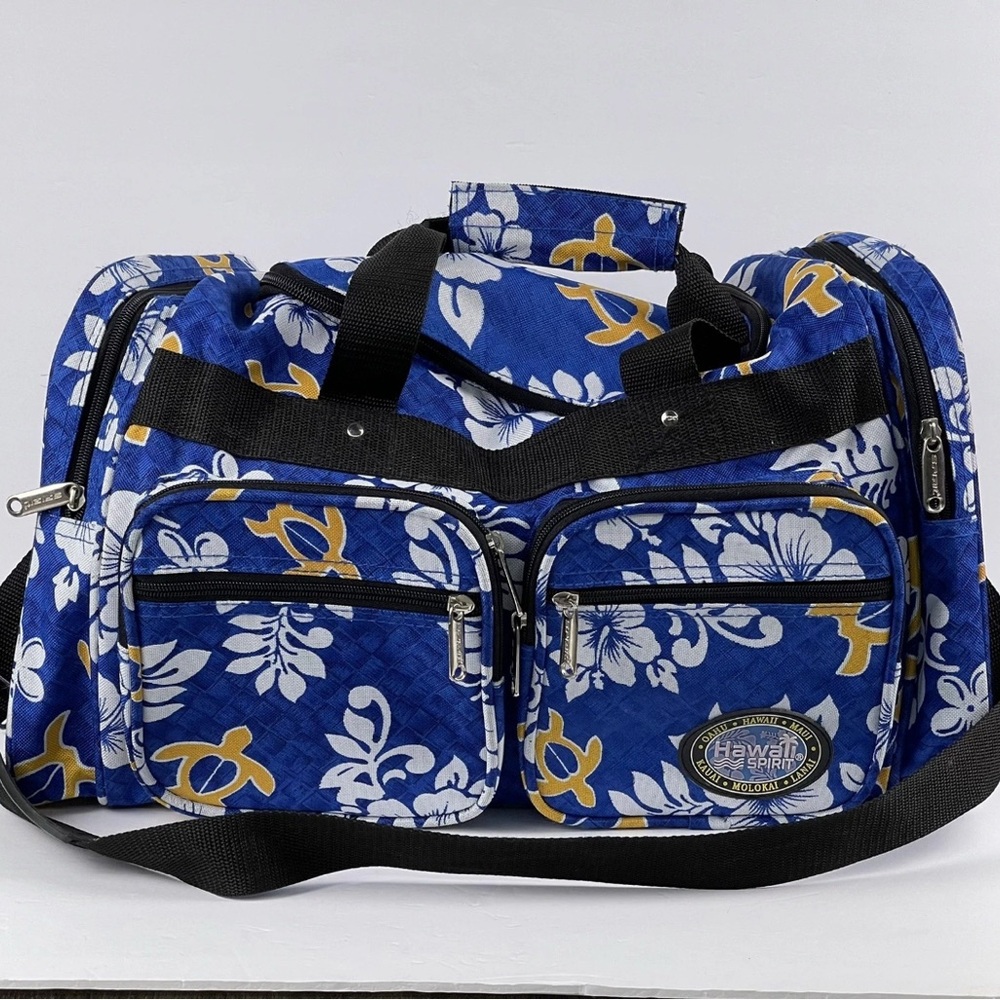 Blue Floral Women's Duffel Bag
